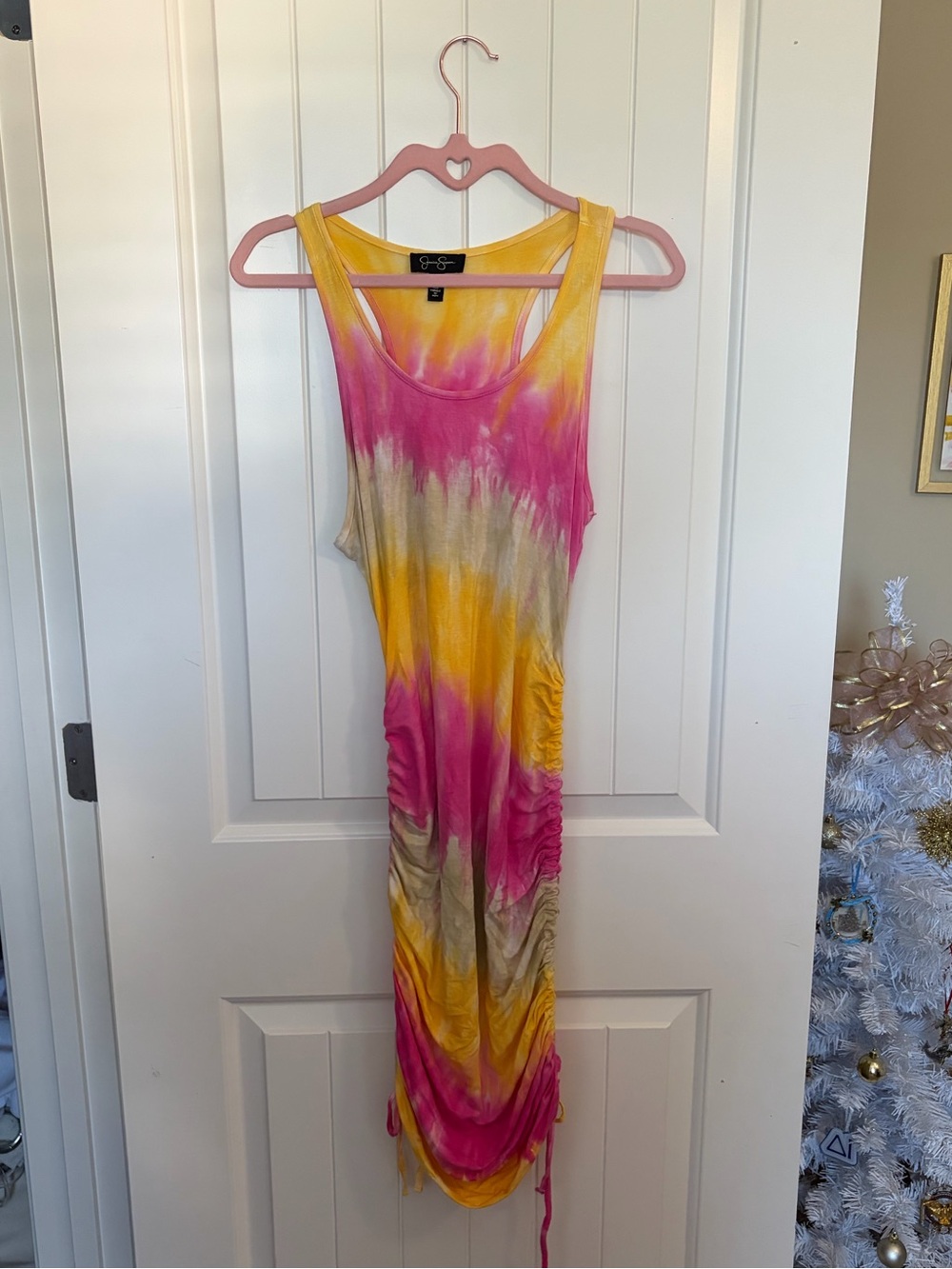 tie dye cinch dress